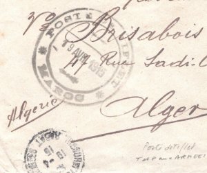 France Cols MOROCCO Cover Military *TRESOR ET POSTES RABAT* TIFLET WW1 1915 KS20