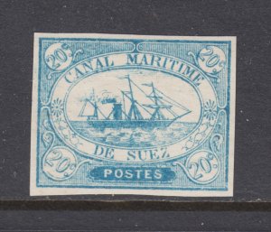 Egypt, Suez Canal Co. Sc L3, SG 3 MNH. 1868 20c blue Steam Ship local, XF