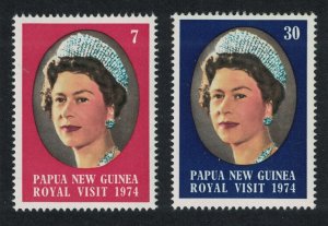 Papua NG Queen Elizabeth II - Royal Visit 2v 1974 MNH SC#397-398