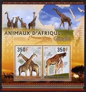 DJIBUTI - 2013 - Animals of Africa, Giraffes - Perf 2v Sheet-Mint Never Hinged