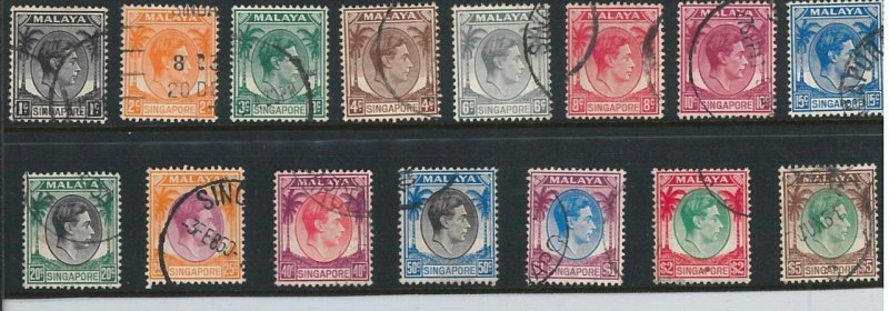 60783 - MALAYA Singapore - STAMPS: SG # 1/15 Used - VERY FINE!!-