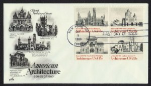 #1841a 15c American Architecture, Art Craft-Hand Cancel FDC **ANY 5=FREE SHIP**