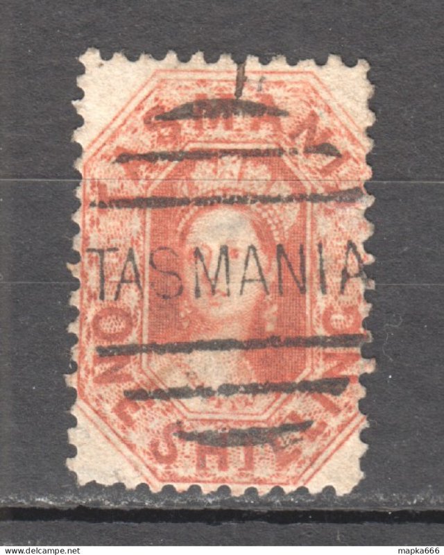 Tas103 1871 Australia Tasmania One Shilling Perforated By The Post Office Gib...