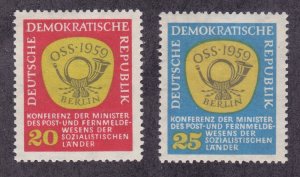 Germany DDR 432-33 MNH 1959 Post Horn Conference of Socialist Postal Ministers