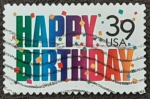 US Scott # 4079; used 39c Happy Birthday from 2006; VF/XF centering