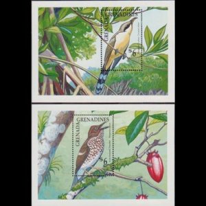 GRENADA GRENADINES 1990 - Scott# 1198-9 S/S Birds NH