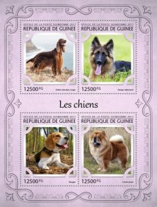 Guinea - 2017 Dogs on Stamps - 4 Stamp Sheet - GU17122a