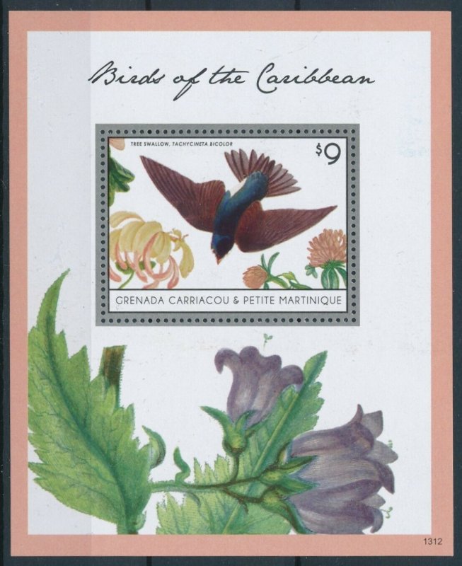 [108772] Gren. Carriacou & Petite Martinique 2013 Bird Tree Swallow Sheet MNH