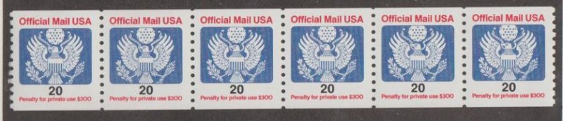 U.S. Scott #O138B Official Stamp - Mint NH Strip of 6