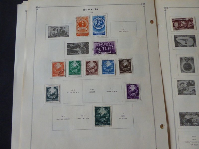 Romania 1949-1955 Stamp Collection many on Scott Intl Album Pages