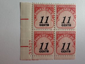 SCOTT #J102 ELEVEN CENT UNITED STATES POSTAGE DUE MNH PLATE BLOCK S#35307 LL