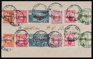 SAMOA 1914 SAMOA overprint 2 sets ½d to 1/-, on local cover.