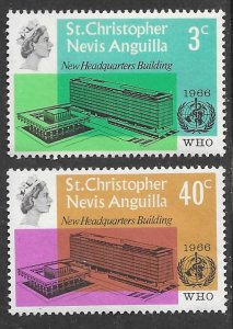 St. Kitts-Nevis # 177-78 WHO Headquarters    (2) Mint NH