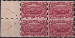 #286 Mint NH, F-VF, Margin block of 4, some perf separation (CV $320) (CV $72...