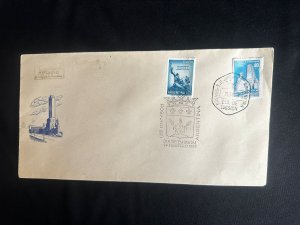 C) 1962. ARGENTINA. FDC. 1ST ANNIVERSARY OF THE FLAG MONUMENT. DOUBLE STAMP. XF