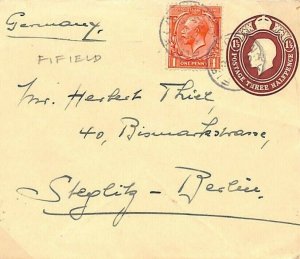 GB OXON *Fifield* CDS Unusual Origin Stationery Germany 1925 {samwells-covers}R5