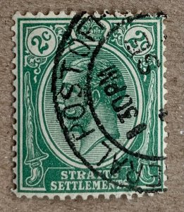 Straits Settlements 1921 KGV 2c green, used. Scott 180, CV $0.25. SG 219