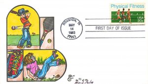 2043 20c PHYSICAL FITNESS - Hand Painted Fran B. Paslay cachet
