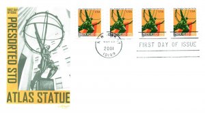 US FIRST DAY COVER THE ATLAS STATUE PRESORTED STANDARD RATE SET OF 4 FRANKINGS