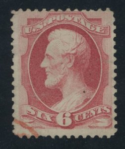 USA 148 - 6 cent Lincoln - F/VF Used with face free red cancel - sealed tear