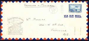 Canada Sc# C6 First Flight (Vancouver>Montreal) 1939 3.1 Trans Canada Air Mail