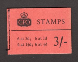 3/- GRAPHITE BOOKLET MARCH 1960 Cat £250