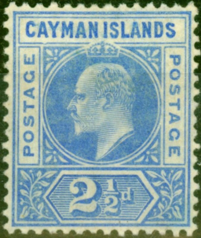 Cayman Islands 1905 2 1/2d Bright Blue SG10a Dented Frame Fine Mtd Mint 