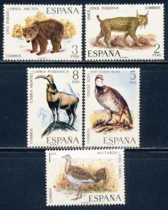 Spain 1971 Sc 1680-4 Bustard Lynx Bear Partridge Stamp **