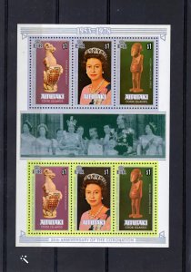 Aitutaki 1978 QUEEN ELIZABETH II  Sheetlet Sc#166d MNH