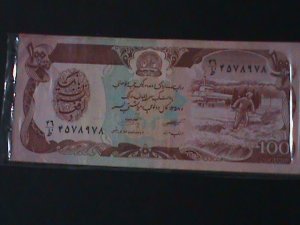 AFGHANISTAN-1979- BANK OF AFGHANISTAN $100 AFGHANIS--LIT.-CIRCULATED-VERY FINE