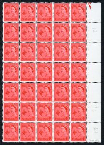 Guernsey XG9a 4d Bright Vermillion PVA Violet Phos Block 35 Stem Flaw Retouched