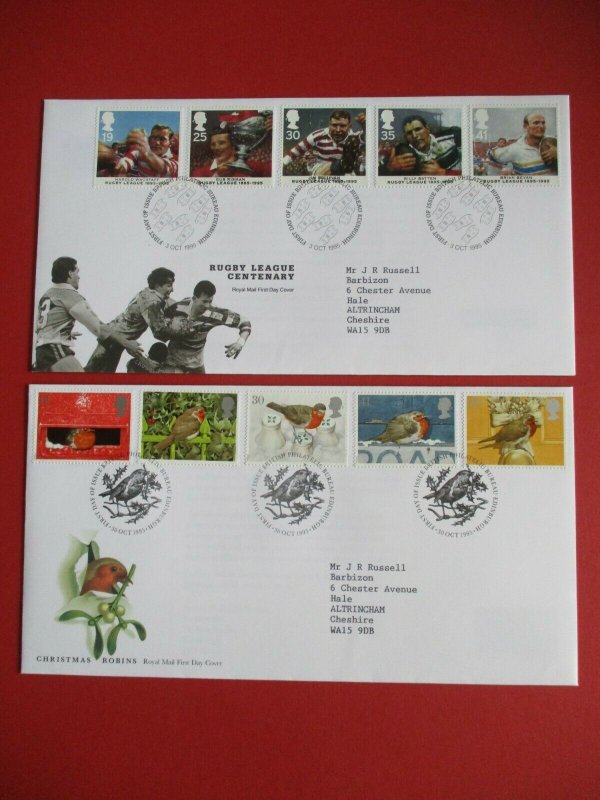 1995 GB First Day Covers Complete Run Philatelic Bureau Edinburgh Used Typed