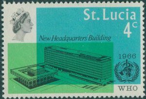 St Lucia 1966 SG224 4c WHO Headquarters MLH