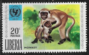 Liberia #575 20c Animals - Monkey ~ CTO