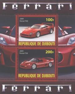 Djibouti 2009 Ferrari Racing Cars F1 Sports Transport Motor M/S Stamps MNH (2)