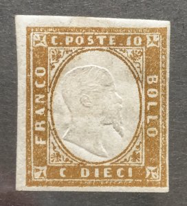AlexStamps SARDINIA #11 SUPERB Mint LIKELY FORGERY