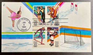 2070a Ham Hand painted cachet Winter Olympics Sarajevo FDC #93 of 250 1984