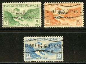 Canal Zone Scott CO1-CO3 Unused H-HROG - 1941 Type I Pre-Cancels - SCV $5.00