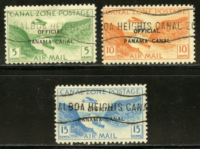 Canal Zone Scott CO1-CO3 Unused H-HROG - 1941 Type I Pre-Cancels - SCV $5.00