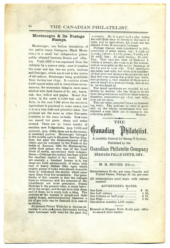The Canadian PhilatelistMarch 1888, Vol. 1., No. 3. SPECIMEN ISSUE