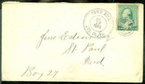 EDW1949SELL : USA 1889 Town Hill PA county handstamp star in circle #213 cover