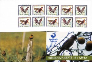 Faroe Islands #300-301 MNH complete stamp booklet,  birds