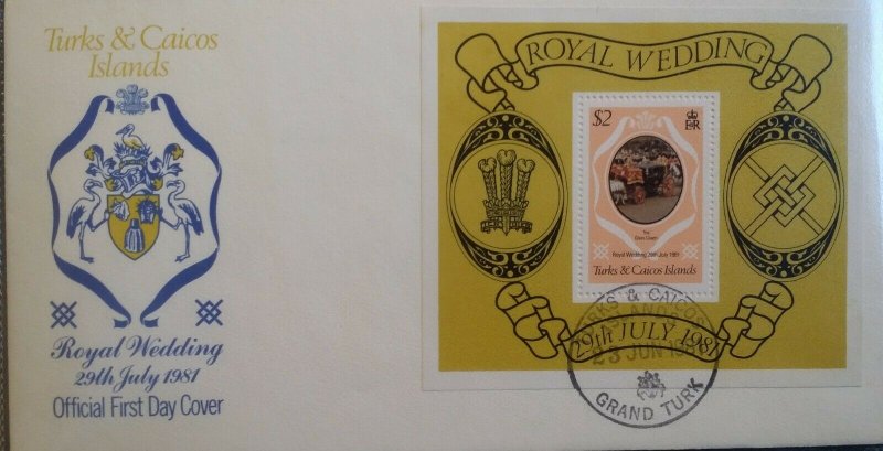 Commonwealth 1981 Royal Wedding FDC Covers Uganda Dominica Maldives  Caicos Is