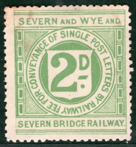 GB Wales S&W&SBR RAILWAY Letter Stamp 2d Wye & Severn Bridge Mint MNG WHITE111 