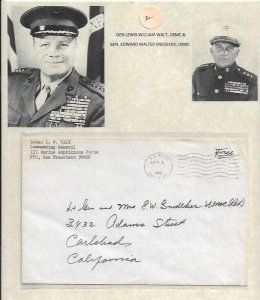1966 Gen Lewis Walt USMC, San Francisco to Gen Edward Snedeker USMC (54457)