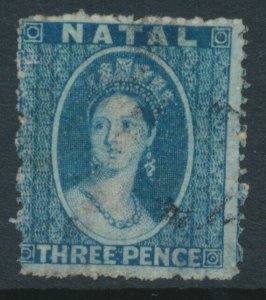 Natal 1861 SG 12 3d Blue No Watermark Rough perf 14 - 16 Used