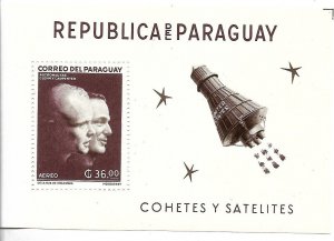 PARAGUAY 1962 SPACE FLIGHTS ASTRONAUTS SOUVENIR SHEET PERFORATED BL26 MNH