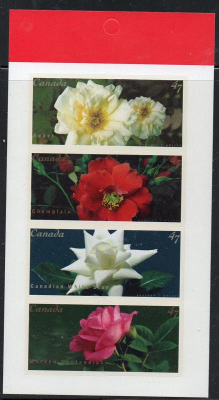 Canada Sc 1914a 2001  Roses  stamp booklet pane mint NH