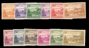 Norfolk Islands #1-12 Cat$16.25, 1947 Bali Bay, complete set, never hinged