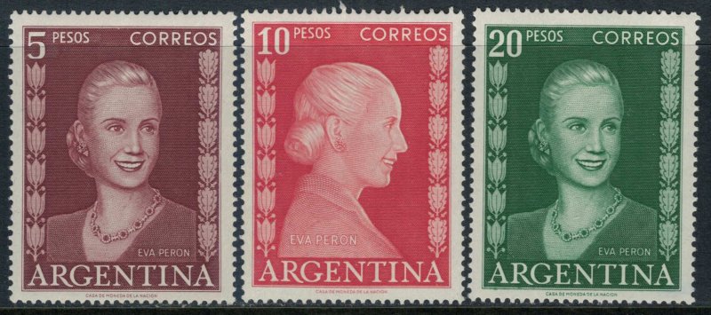 Argentina #615-7*  CV $30.25  Eva Peron